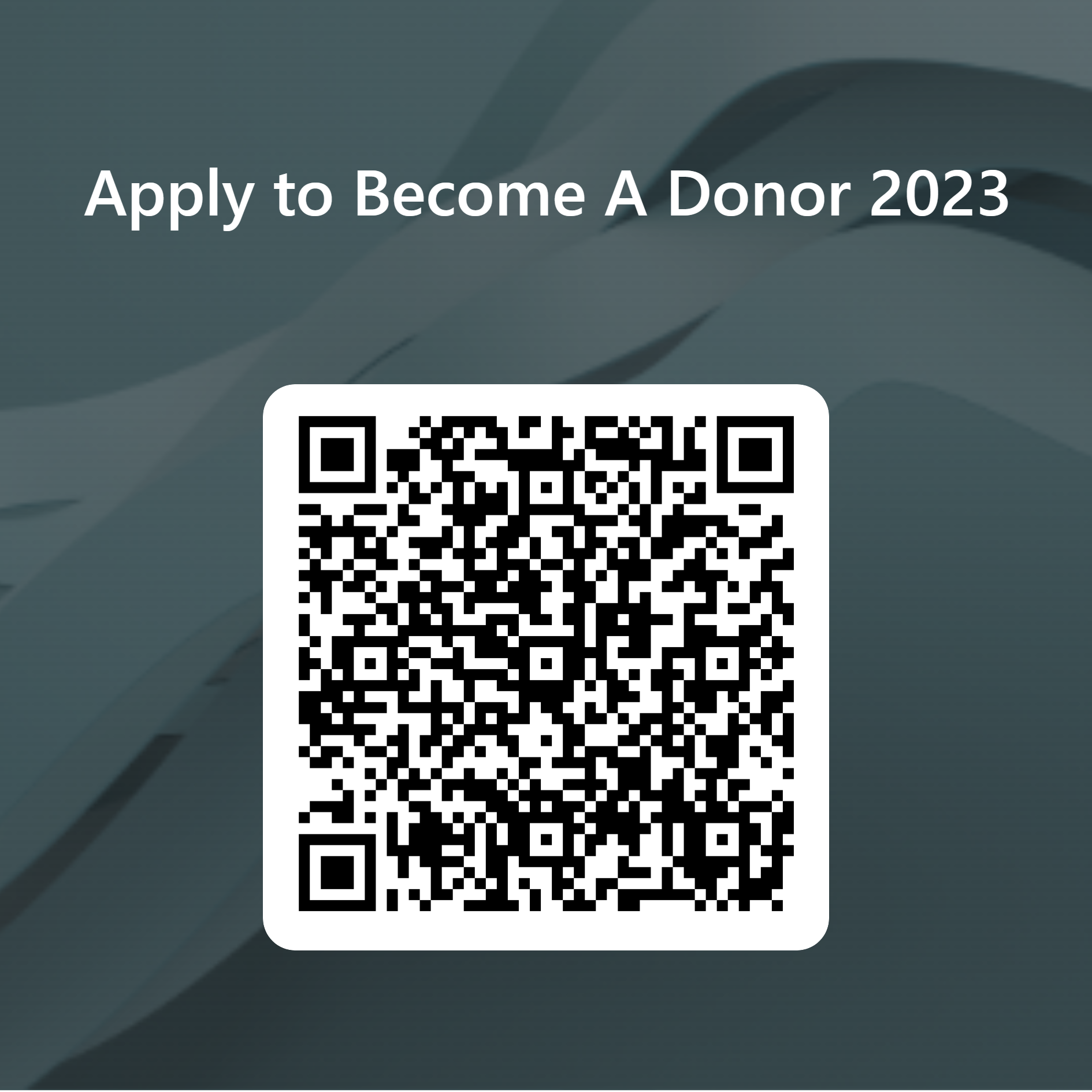 QRCode for Apply to Become A Donor 2023