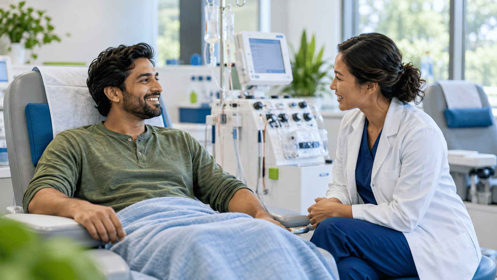 Donor participating in an apheresis collection